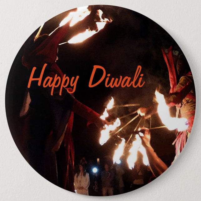 Happy Diwali Colossal Round Badge 6 Inch Round Button (Front)