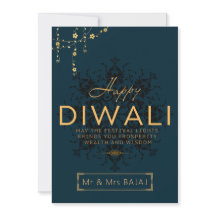 Happy Diwali customisable navy and gold