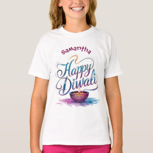 Happy Diwali customisable white T-Shirt