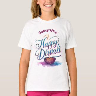 Happy Diwali customisable white T-Shirt