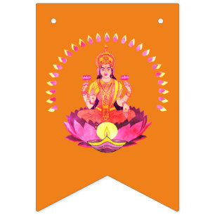 Happy Diwali - Deepalavi Lakshmi Goddess 1 Bunting Flags