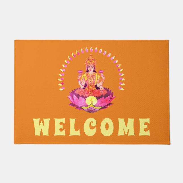 Happy Diwali - Deepalavi Lakshmi Goddess 1 Doormat (Front)