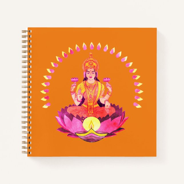Happy Diwali - Deepalavi Lakshmi Goddess 1 Notebook (Front)