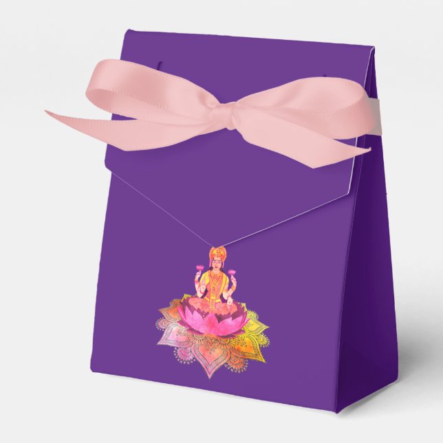 Happy Diwali - Deepalavi Lakshmi Goddess 4 Favor Box (Front Side)