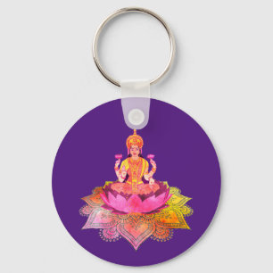 Happy Diwali - Deepalavi Lakshmi Goddess 4 Keychain