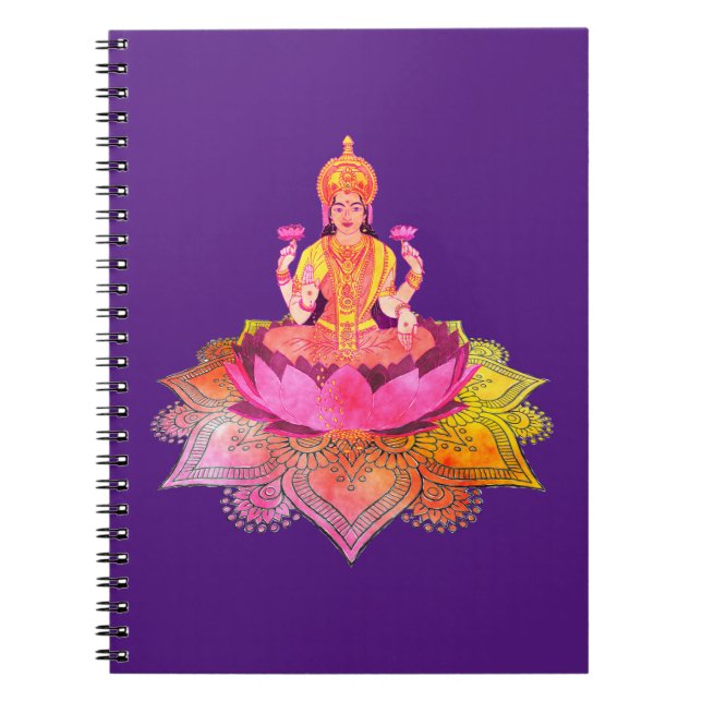 Happy Diwali - Deepalavi Lakshmi Goddess 4 Notebook (Front)