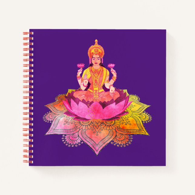 Happy Diwali - Deepalavi Lakshmi Goddess 4 Notebook (Front)
