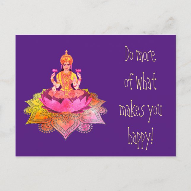 Happy Diwali - Deepalavi Lakshmi Goddess 4 Postcard (Front)
