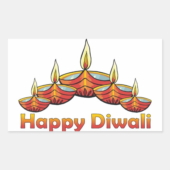 Happy Diwali Deepas Sticker (Front)