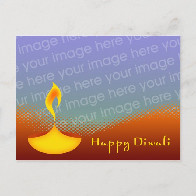 happy diwali diya photo card (Front)