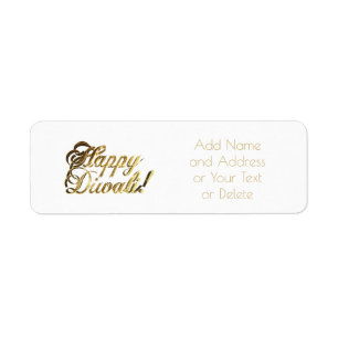 Happy Diwali Faux Gold Foil Typographie Chic