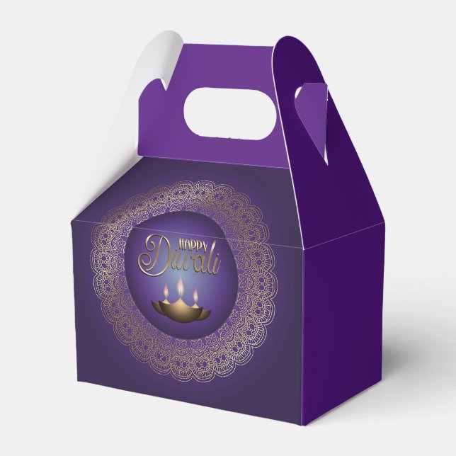 Happy Diwali Festival of Lights Favor Box (Front Side)