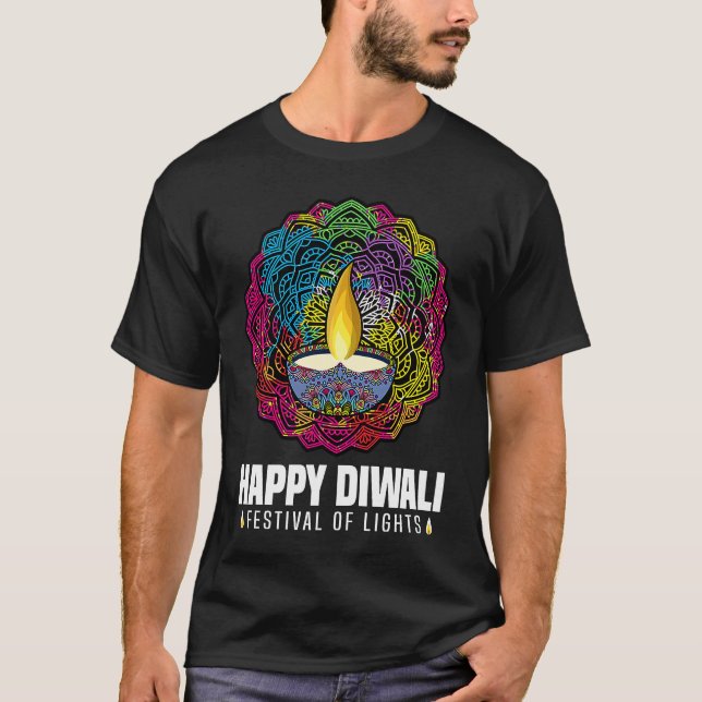 Happy Diwali Festival Of Lights Hindu Celebration T-Shirt (Front)
