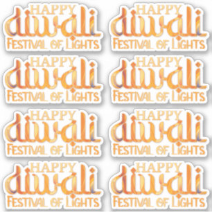 Happy Diwali Festival of Lights Orange Deepavali