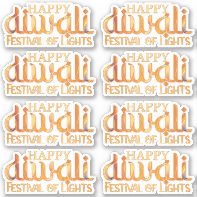 Happy Diwali Festival of Lights Orange Deepavali (Front)