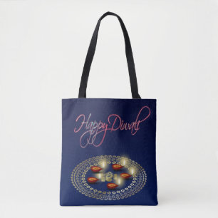 Happy Diwali Ganesha Rangoli - All-Over-Print Tote Bag