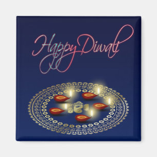 Happy Diwali Ganesha Rangoli - Magnet