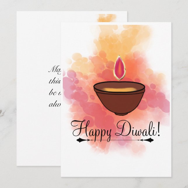 Happy Diwali Greeting Card (Front/Back)