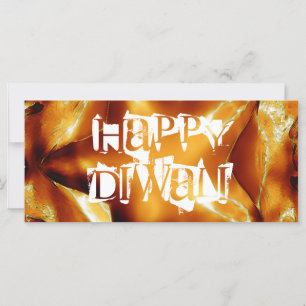 Happy Diwali Greeting Gold Copper Shiny Star