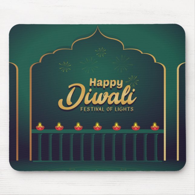 Happy Diwali Mouse Pad (Front)