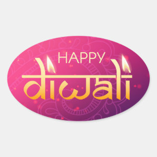 Happy Diwali  Oval Sticker