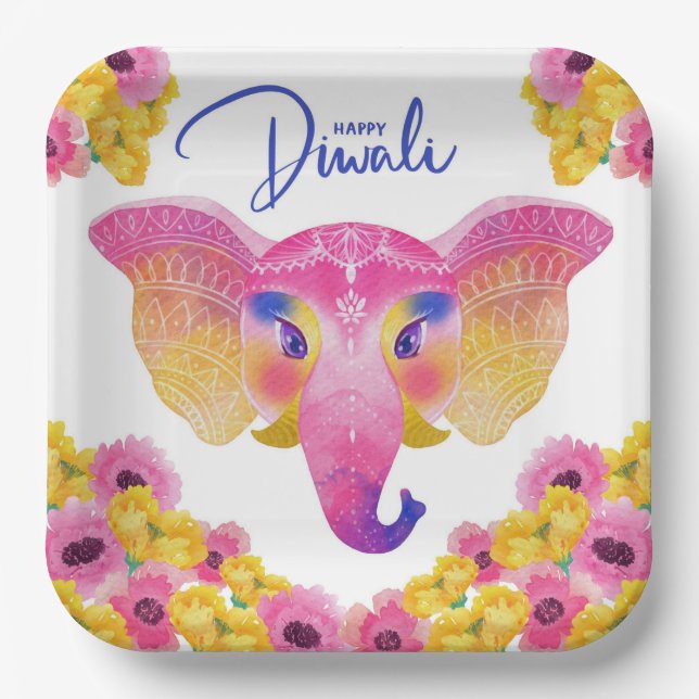 Happy Diwali  Paper Plate (Front)