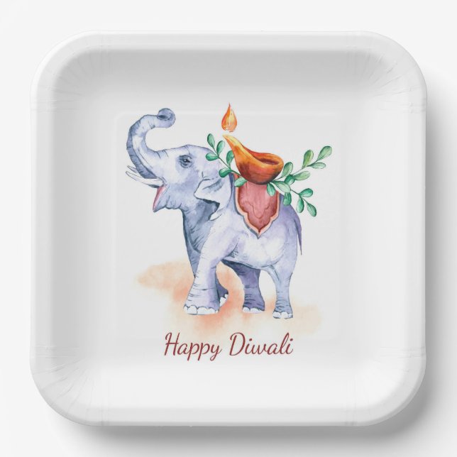 Happy Diwali  Paper Plate (Front)