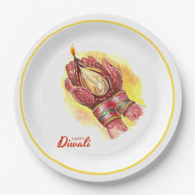 Happy Diwali  Paper Plate (Front)