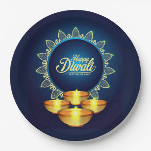 Happy Diwali Paper Plate