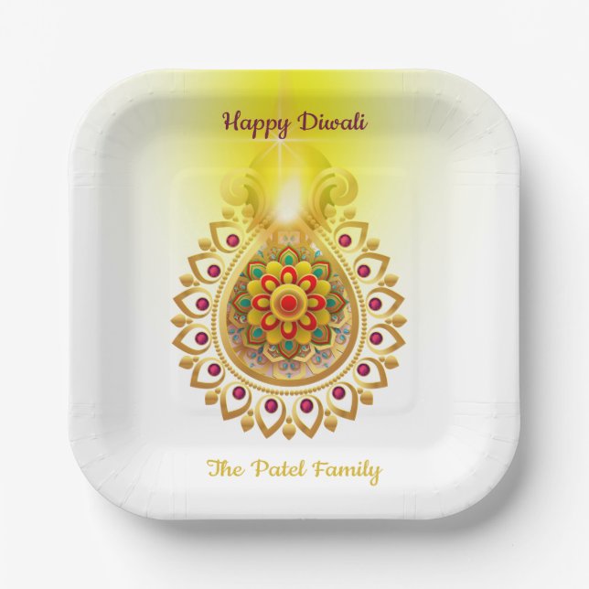  Happy Diwali Paper Plate (Front)