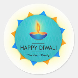 Happy Diwali Personalized Classic Round Sticker