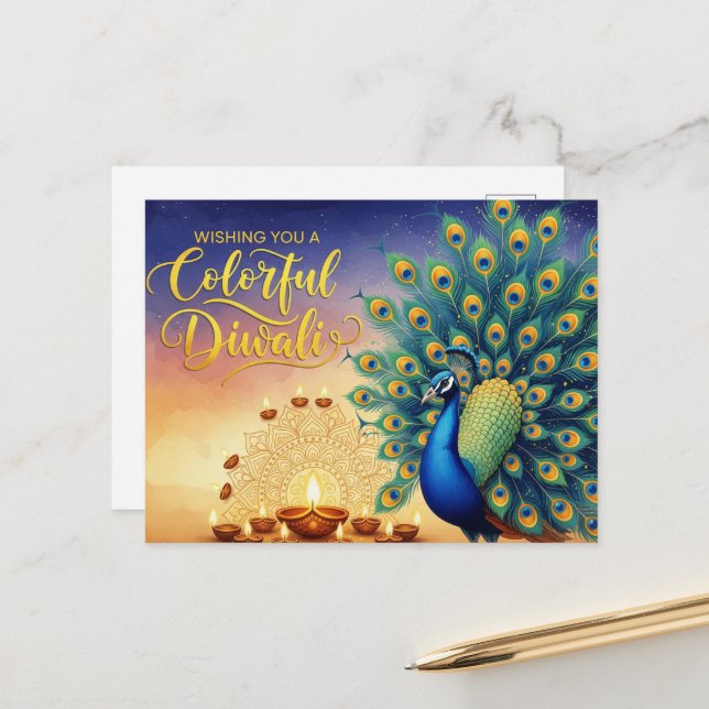 Happy Diwali  Postcard (Front/Back In Situ)