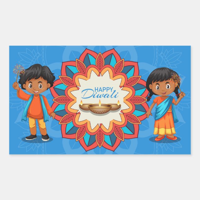 Happy Diwali  Rectangular Sticker (Front)