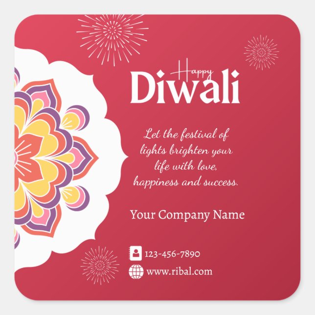 Happy Diwali Round Custom Sticker (Devant)