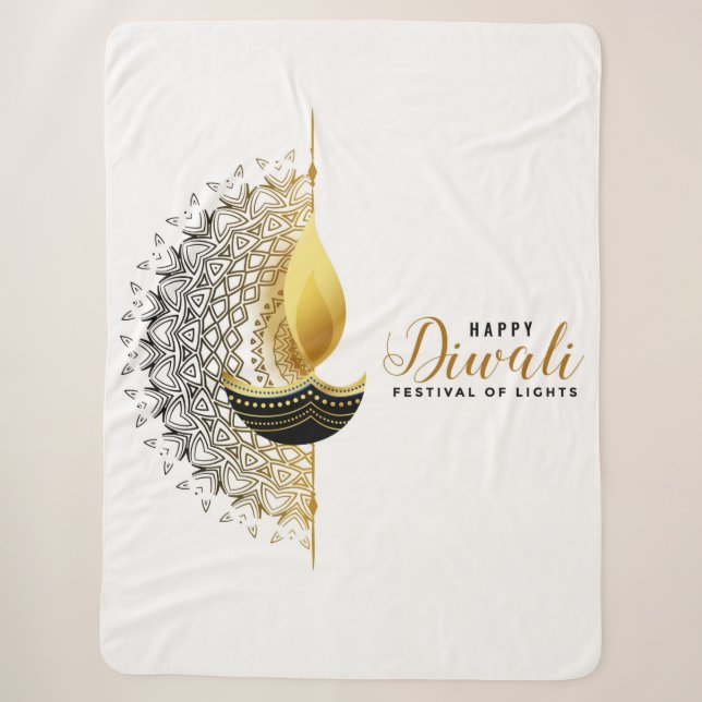 Happy Diwali Sherpa Blanket (Front)