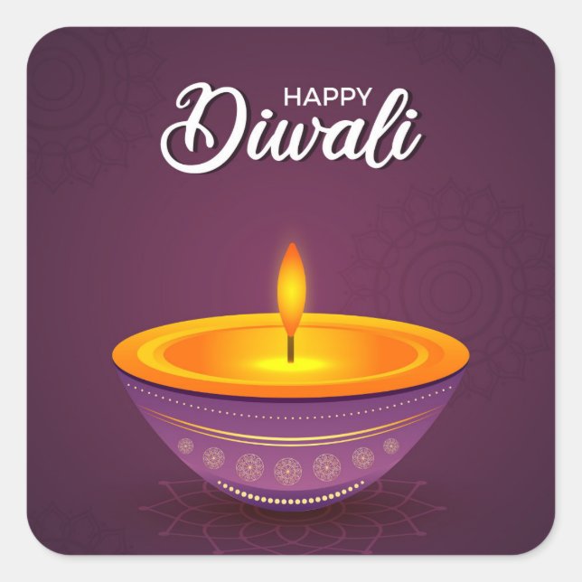Happy Diwali   Square Sticker (Front)