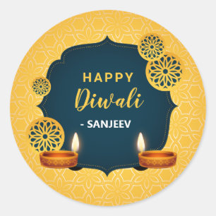 Happy Diwali / Stickers Deepavali - Or indien