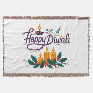 Happy Diwali Throw Blanket
