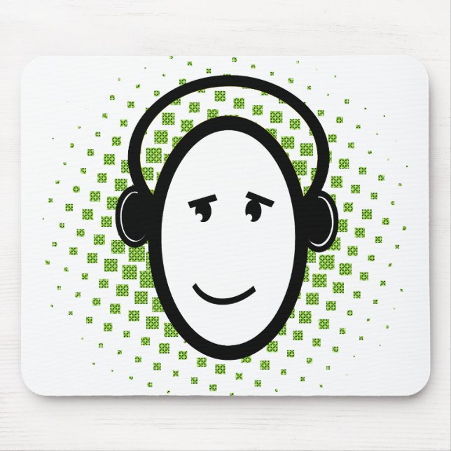 Happy DJ Guy Mouse Pad (Front)