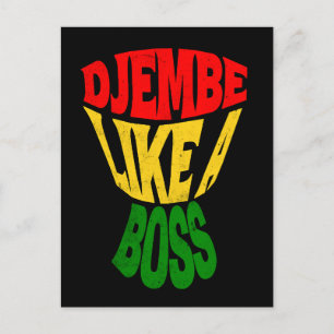 Happy Djembe like a boss African Drum Typography  Postcard