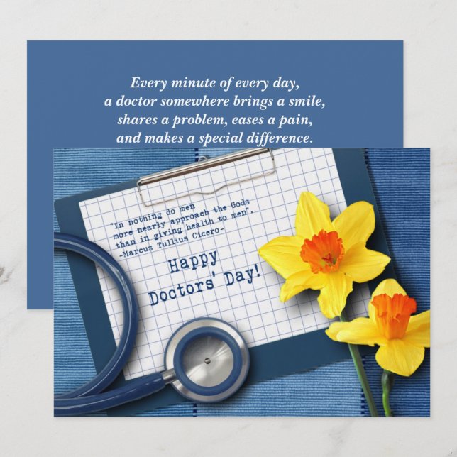 Happy Doctors' Day Customizable Greeting Cards (Front/Back)
