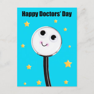 Happy Doctors Day Cute Stethoscope With Stars  Ho Holiday Postcard