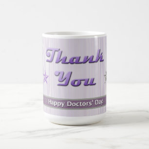 Happy Doctors' Day Purple Strips Coffee Mug