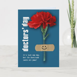 Happy Doctors' Day. Red Carnation Custom  Card