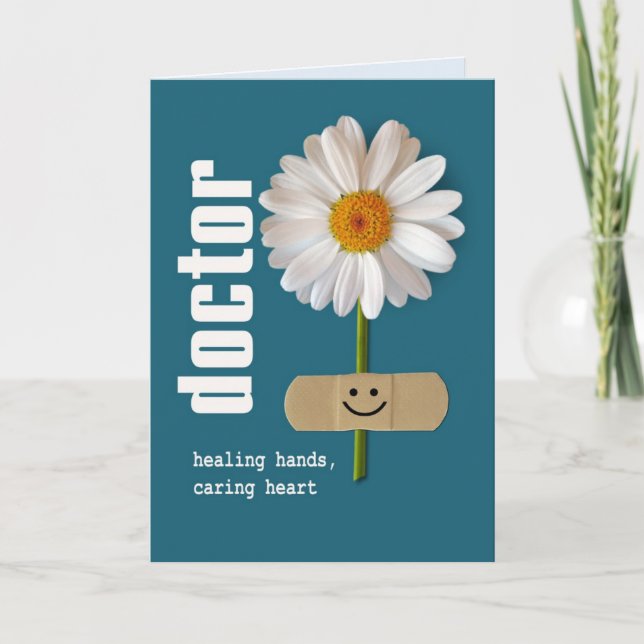 Happy Doctors' Day. Smiling Daisy Custom Card (Front)