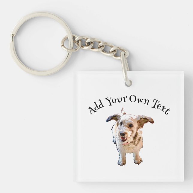 Happy Dog Acrylic Keychain (Front)