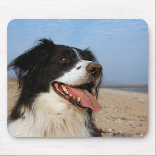 Happy dog at the beach mouse pad