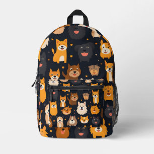 Happy dog collage  printed backpack