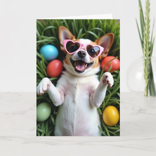 Happy Dog Fun Spring Card (Front)