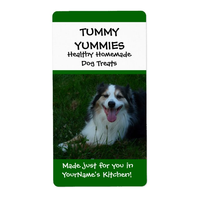 Happy Dog Homemade Treats Kitchen Label Sticker (Front)